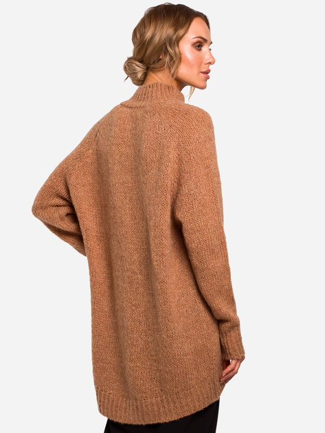 Sweter z golfem damski długi Made Of Emotion M468 L/XL Camel (5903068452048) - obraz 2