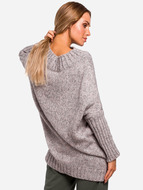 Sweter z golfem damski długi Made Of Emotion M470 S/M Szary (5903068452253) - obraz 2