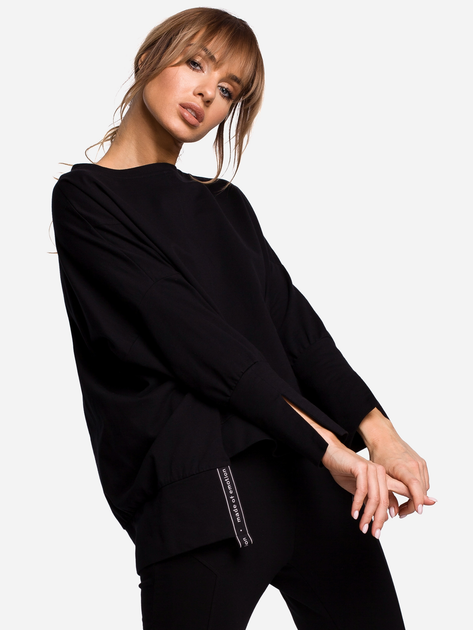 Bluza damska bez kaptura oversize Made Of Emotion M491 S/M Czarna (5903068474910) - obraz 5