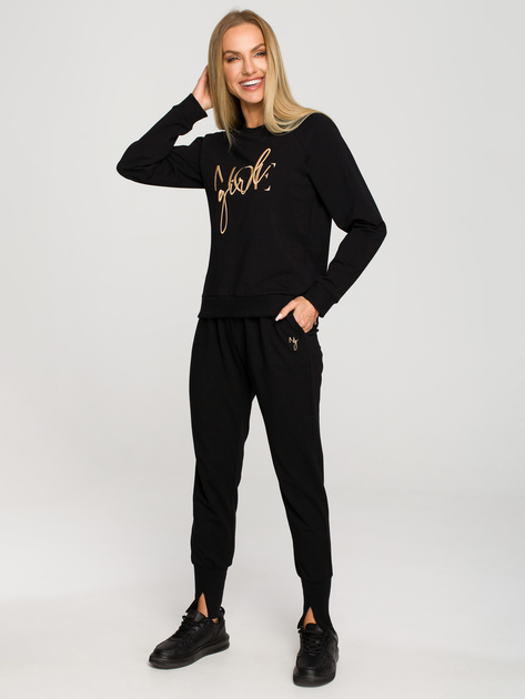 Bluza damska bez kaptura Made Of Emotion M693 S Czarna (5903887672740) - obraz 3