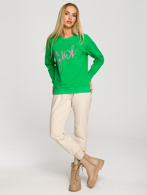 Bluza damska bez kaptura Made Of Emotion M693 M Zielona (5903887672931) - obraz 3