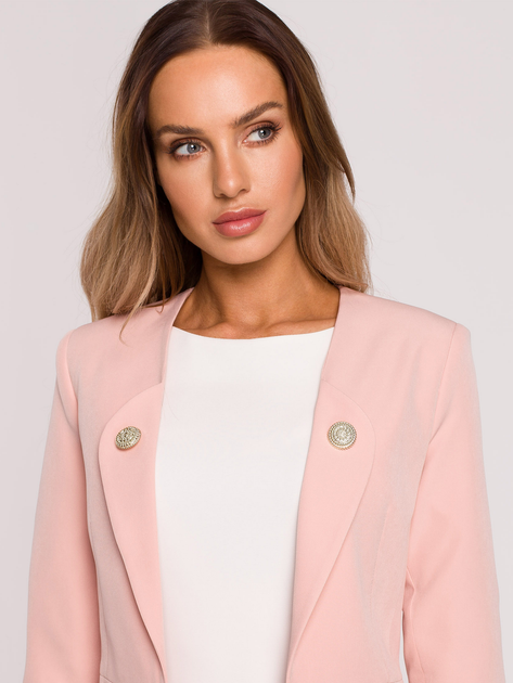 Marynarka damska Made Of Emotion M665 S Pudrowa (5903887663304) - obraz 4