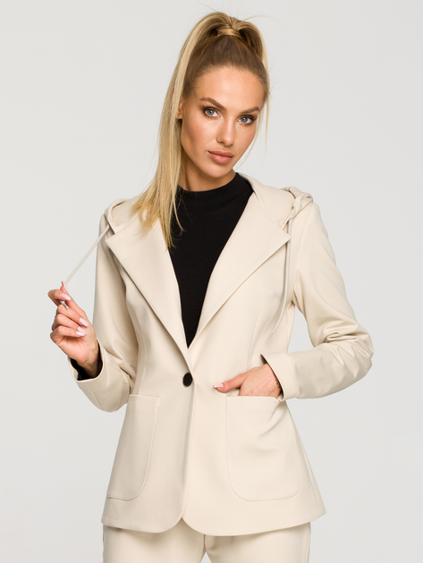 Піджак подовжений жіночий Made Of Emotion M691 M Light Beige (5903887672382) - зображення 1