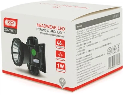 Налобный фонарик XO YH01 1 LED 1W 3 режима (YT29217) - изображение 2