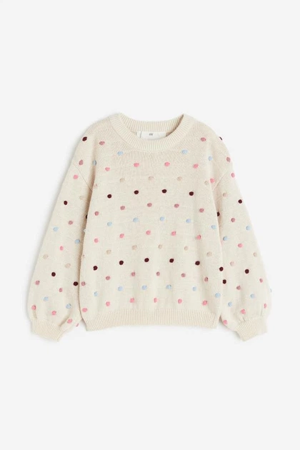 Светр H&M д9396 молочний в смужку 98-104 - Фото 4 Светр H&M д9396 молочний в смужку 98-104 - изображение 4