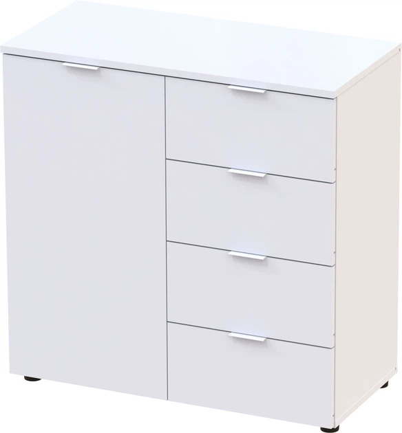 Комод Doros Рон 1 80 х 38 х 81 см 1 фасад 4 шухляды Белый (41516005) - изображение 2