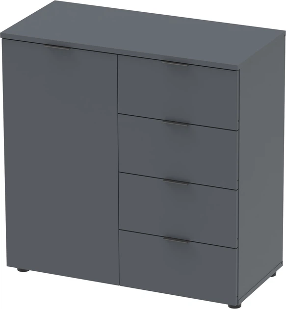 Комод Doros Рон 1 80 х 38 х 81 см 1 фасад 4 шухляды Графит (41516006) - изображение 2