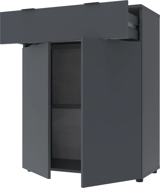 Комод Doros Рон 2 80 х 38 х 100 см 2 фасада 1 шухляда Графит (41516004) - Фото 3 Комод Doros Рон 2 80 х 38 х 100 см 2 фасада 1 шухляда Графит (41516004) - изображение 3