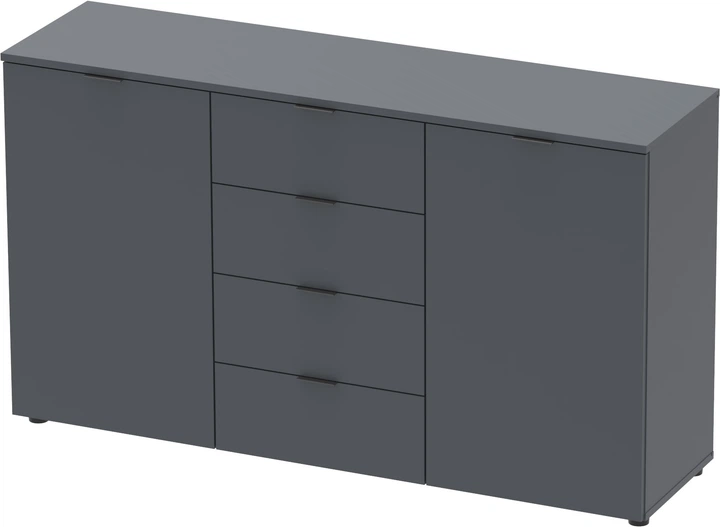 Комод Doros Рон 5 140 х 38 х 81 см 2 фасада 4 шухляды Графит (44900235) - изображение 2