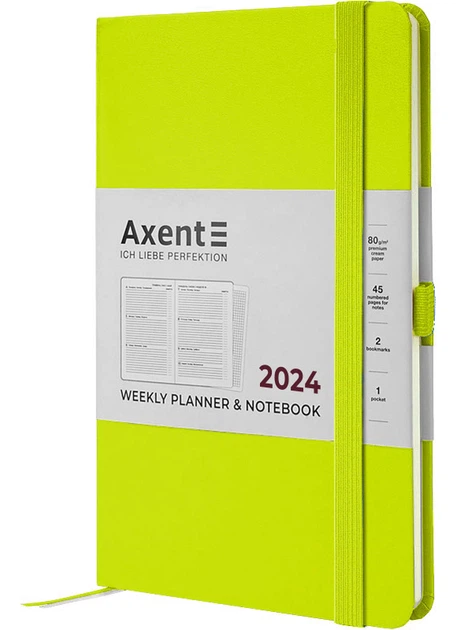 Щотижневик 125*195 AXENT 2024 Partner Strong лимонний (8505-24-60-A) - зображення 2