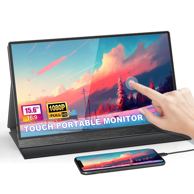 Портативний Сенсорний ультратонкий монітор Sibolan 15.6" FullHD IPS - изображение 1