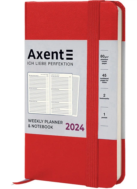 Щотижневик 90*150 AXENT 2024 Pocket Strong червоний (8508-24-05-A) - зображення 2
