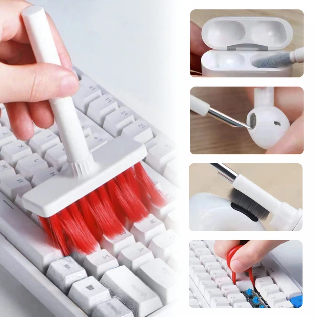 Набір Cleaning Kit 5в1 зі щіткою для чистки гаджетів від пилу (клавіатура, навушники, ноутбук) - Фото 1 Набір Cleaning Kit 5в1 зі щіткою для чистки гаджетів від пилу (клавіатура, навушники, ноутбук) - зображення 1
