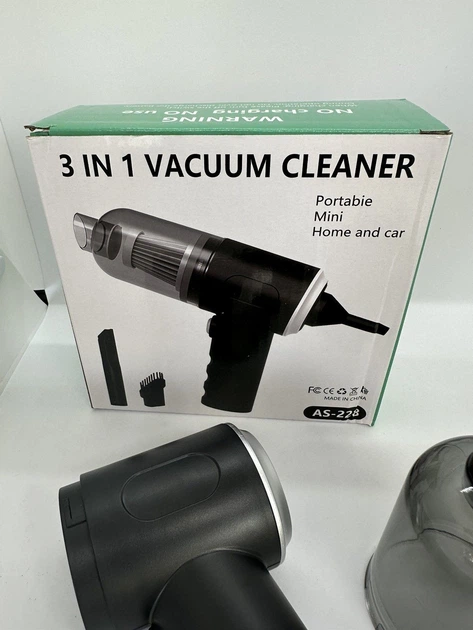 Автомобильный портативный беспроводной пылесос Vacuum Cleaner USB 3 in 1 ручной аккумуляторный на 120 Вт фильтр и 2 насадки - изображение 2