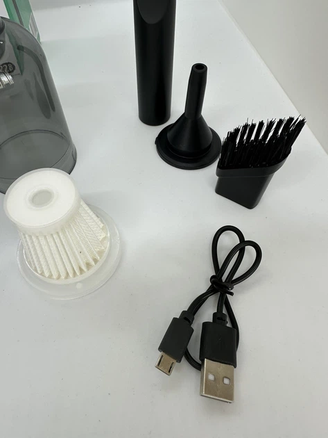 Автомобильный портативный беспроводной пылесос Vacuum Cleaner USB 3 in 1 ручной аккумуляторный на 120 Вт фильтр и 2 насадки - изображение 3