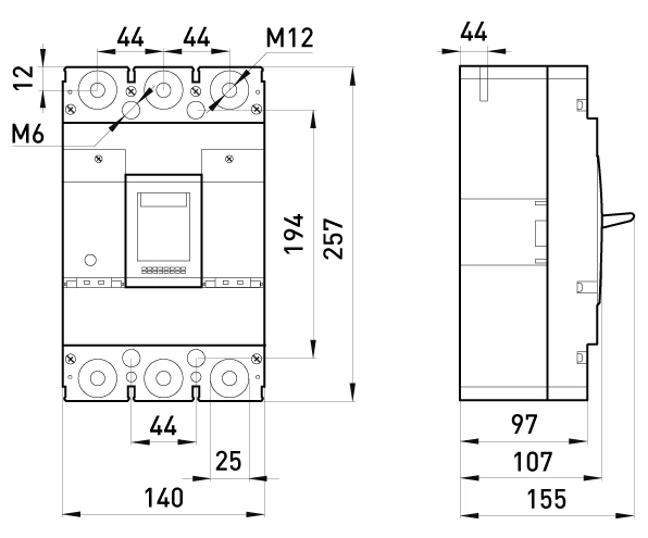 Автоматичний вимикач 3Р 300А 70кА [i0010027] e.industrial.ukm.400S.300 E.NEXT - зображення 6