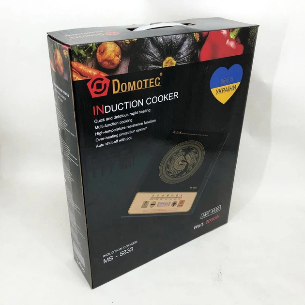 Настольная плита Domotec MS-5833 Однокомфортная Индукционная, электроплита 2000 вт, плита домашняя - изображение 13