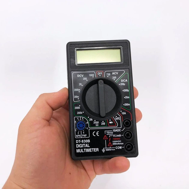 Цифровий мультиметр тестер Digital DT-830B, тестер для вимірювання напруги - Фото 9 Цифровий мультиметр тестер Digital DT-830B, тестер для вимірювання напруги - зображення 9