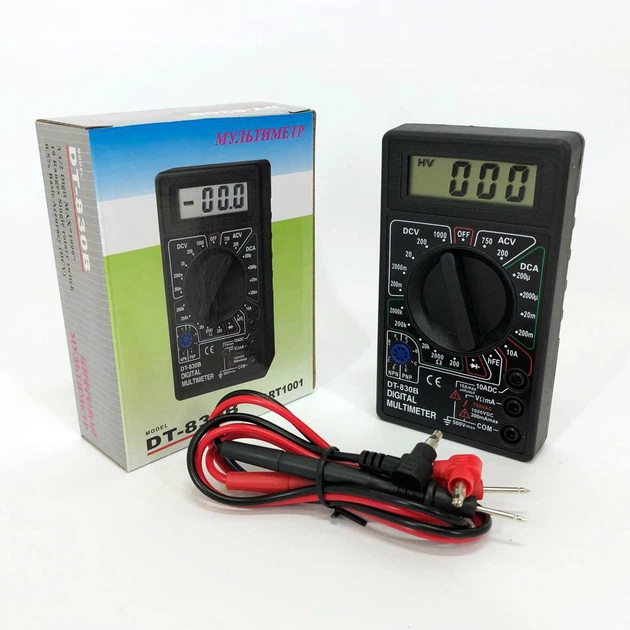 Цифровий мультиметр тестер Digital DT-830B, тестер для вимірювання напруги - Фото 2 Цифровий мультиметр тестер Digital DT-830B, тестер для вимірювання напруги - зображення 2