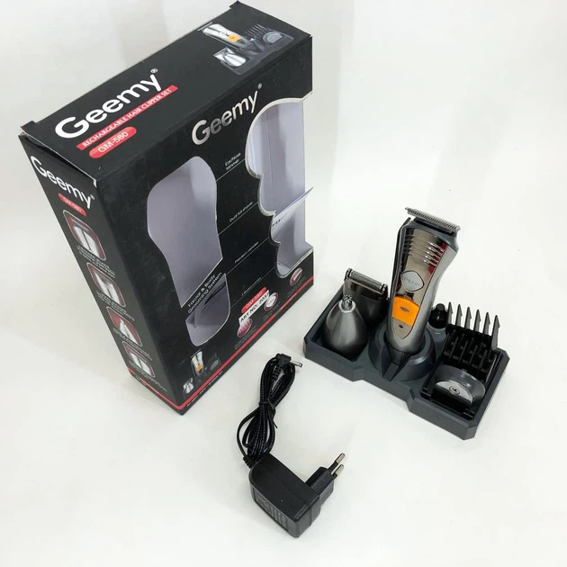 Набір для стрижки Pro Gemei GM-580 тример 7в1 для стрижки волосся, гоління бороди, для носа та вух, стайлер - Фото 11 Набір для стрижки Pro Gemei GM-580 тример 7в1 для стрижки волосся, гоління бороди, для носа та вух, стайлер - зображення 11