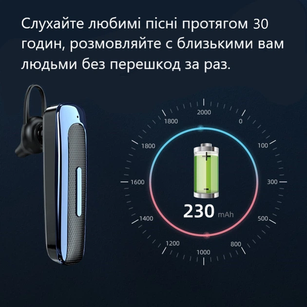 Бездротовий Bluetooth Навушник E1 Універсальний Комфортний Стерео звучання Android IOS Mac OS Windows Black+Blue - Фото 6 Бездротовий Bluetooth Навушник E1 Універсальний Комфортний Стерео звучання Android IOS Mac OS Windows Black+Blue - зображення 6
