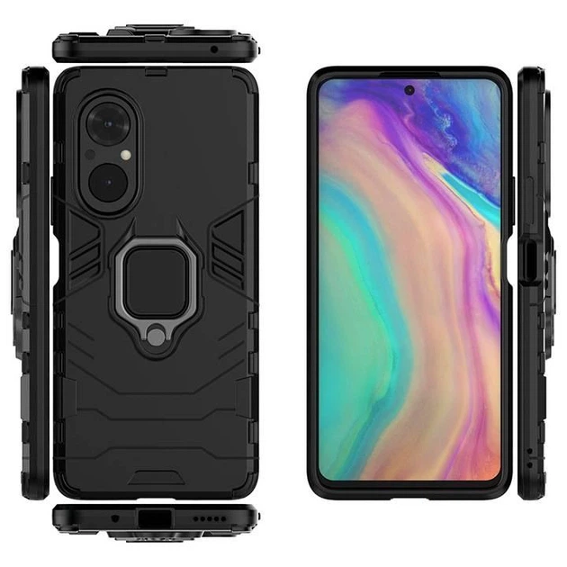 Чехол Fiji Ring для Huawei Nova 9 SE бронированный бампер с кольцом подставкой черный - Фото 3 Чехол Fiji Ring для Huawei Nova 9 SE бронированный бампер с кольцом подставкой черный - изображение 3