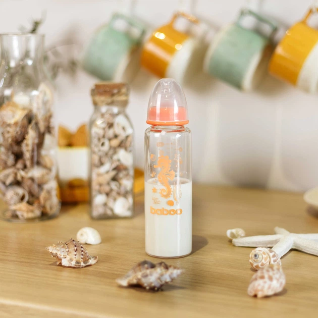 Бутылочка для кормления Baboo Sea Life Антиколиковая Оранжевая 240 мл (5057778031182) - изображение 4