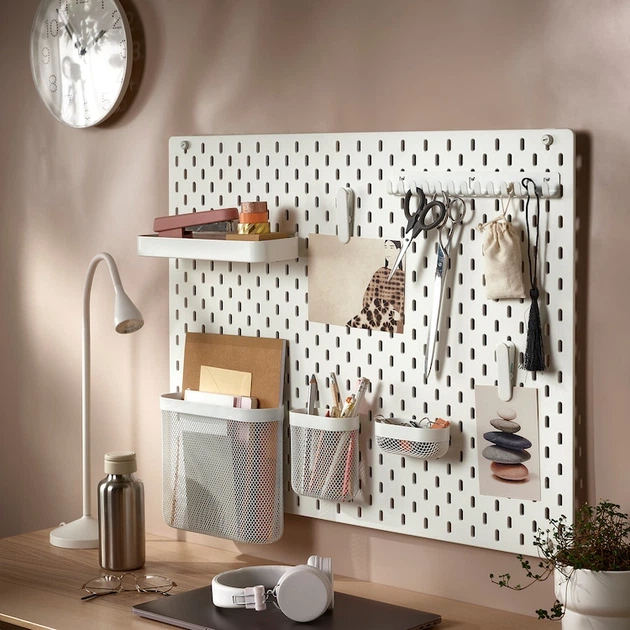 Полка для доски - органайзера на стену IKEA SKÅDIS белая 003.207.99 - Фото 8 Полка для доски - органайзера на стену IKEA SKÅDIS белая 003.207.99 - изображение 8