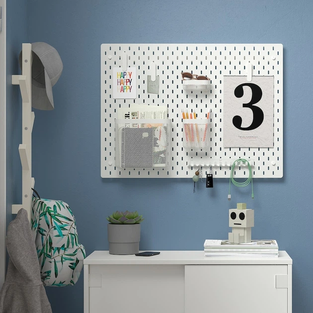 Доска органайзер на стену IKEA SKÅDIS белая 76 х 56 см 103.216.18 - изображение 4
