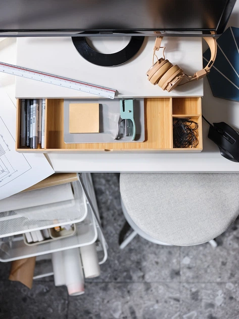 Подставка для монитора / органайзер для канцелярии IKEA ELLOVEN белый 504.747.70 - Фото 5 Подставка для монитора / органайзер для канцелярии IKEA ELLOVEN белый 504.747.70 - изображение 5