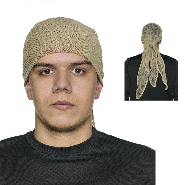 Шарф сетка маскировочный тактичный, военная шаль из треугольной сетки, Бежевый - изображение 1
