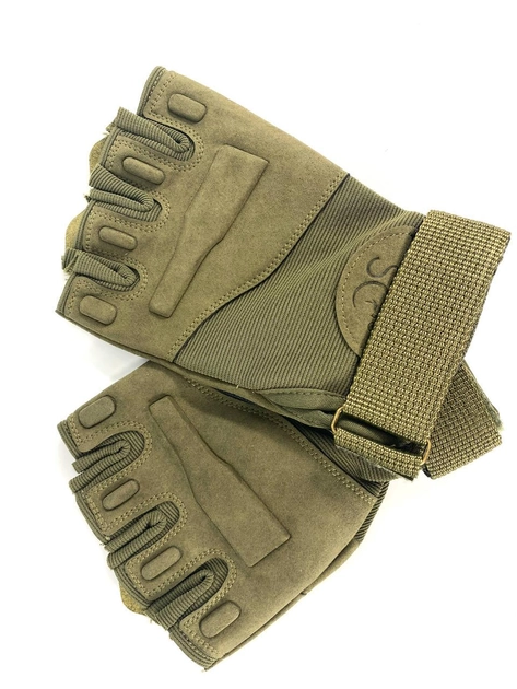 Рукавички тактичні військові з відкритими пальцями, безпальні рукавички - зображення 1