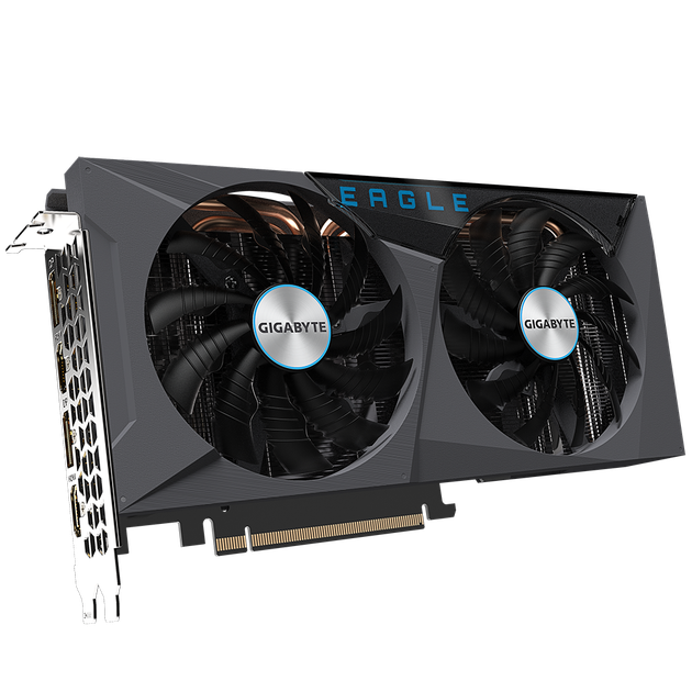 Відеокарта Gigabyte, GeForce RTX 3060, EAGLE OC (Limited Hash Rate), 12Gb GDDR6, 192-bit, 2xHDMI/2xD - зображення 2