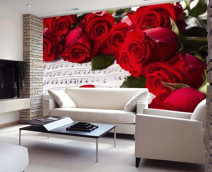 3D Фото Шпалери PHOTODECOR "Червоні троянди та ноти" - зображення 9