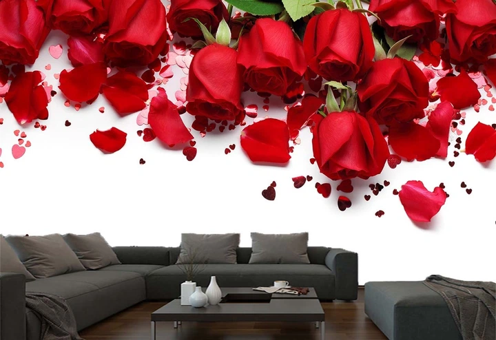 3D Фото Шпалери PHOTODECOR "Ламбрекени з троянд і пелюсток" - зображення 4