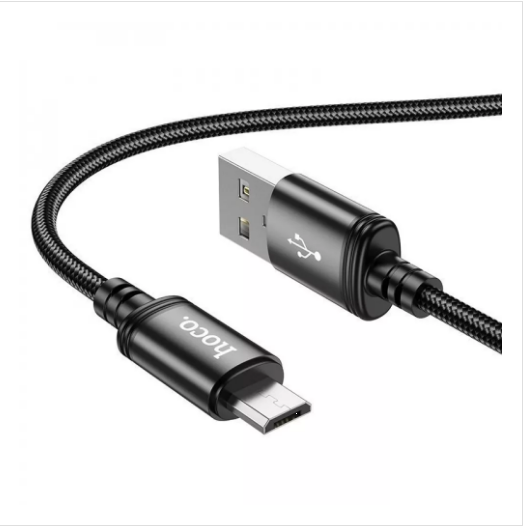 Кабель для зарядки и передачи данных HOCO X89 Wind Черный 1 м USB – Micro USB (X89) - изображение 2
