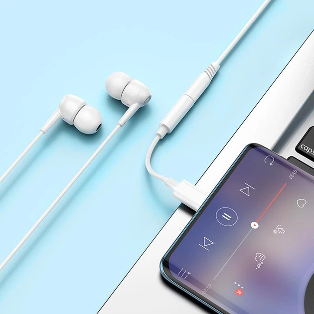 Переходник Hoco Type-C to 3.5 mm цифровой видеоконвертер LS35 white - изображение 5