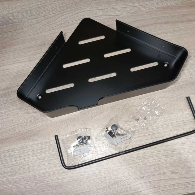 Угловая полка для ванной из алюминия Miken AJ-01С (Al-Angular) 32cm Черная - изображение 6