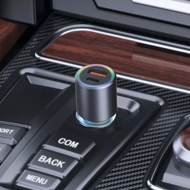 Автомобильное зарядное устройство Proove Double Energy Plus 53W USB + Type-C Metal Gray - Фото 3 Автомобильное зарядное устройство Proove Double Energy Plus 53W USB + Type-C Metal Gray - изображение 3