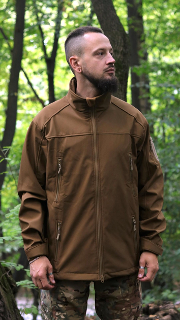 Куртка Vik-Tailor SoftShell с липучками для шевронов Coyote 52 - изображение 1