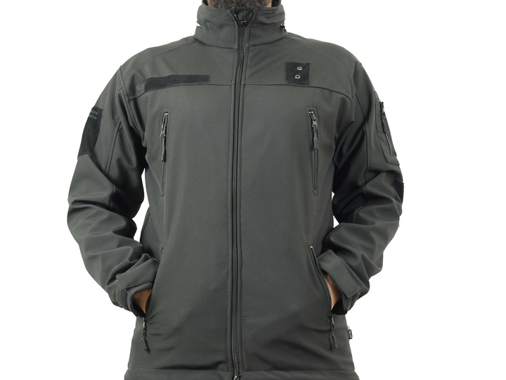Куртка Vik-Tailor SoftShell с липучками для шевронов Black 56 - изображение 1