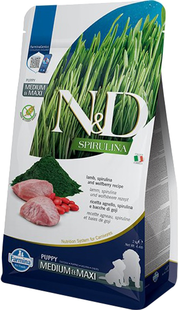 Сухий корм для собак Farmina N&D Spirulina Lamb Puppy Med/Maxi 2 кг (8010276041043) - зображення 1