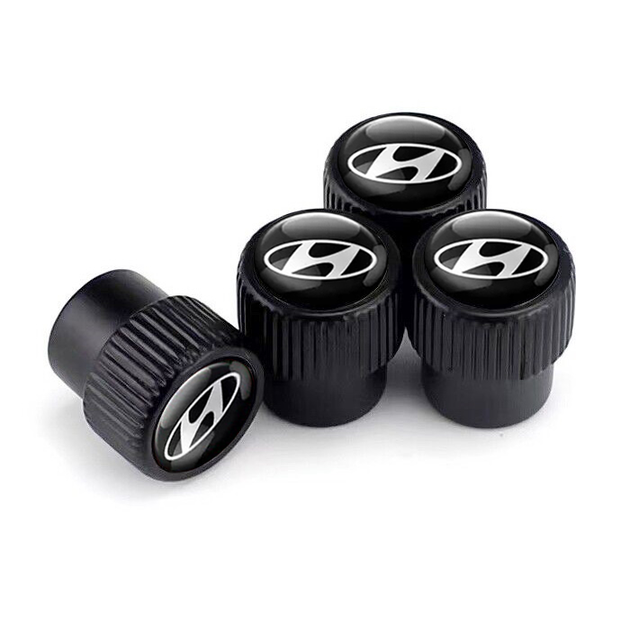 Набір захисних ковпачків SUNROZ Caps на ніпель для автомобіля Hyundai Premium Style Black Хюндай 4 штуки (A-67596) - зображення 2