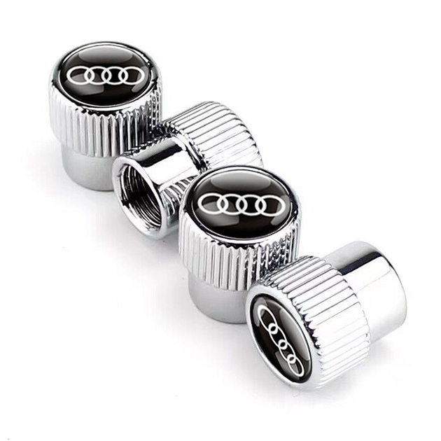 Набор защитных колпачков SUNROZ Caps на ниппель для автомобиля Ауди Premium Style Silver Audi 4 штуки (A-67585) - изображение 3