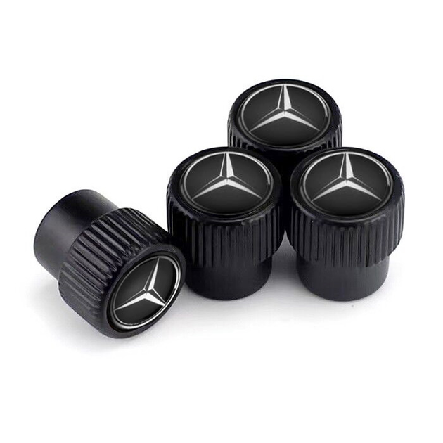 Набір захисних ковпачків SUNROZ Caps на ніпель для Mercedes Mercedes Style Black Мерседес 4 штуки (A-67590) - зображення 2