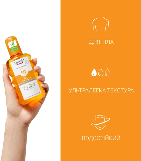 Солнцезащитный спрей для тела с матирующим эффектом Eucerin с SPF50+ 200 мл (4005800309854) - Фото 5 Солнцезащитный спрей для тела с матирующим эффектом Eucerin с SPF50+ 200 мл (4005800309854) - изображение 5