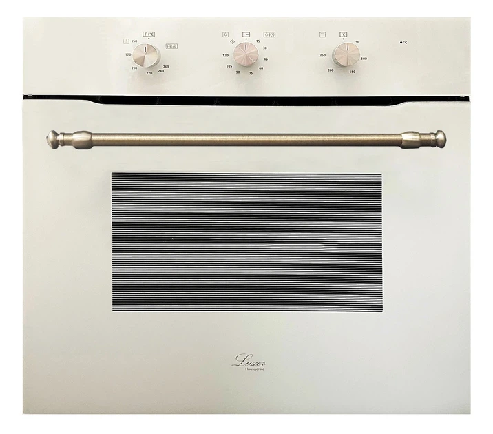 Духовой шкаф газовый Luxor Qualität 60 GIO White Grill KUP конвектор, белое стекло + набор для подключения пропан в подарок, белый - изображение 4