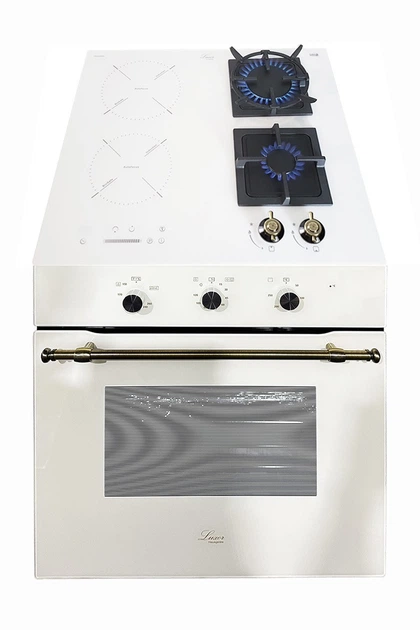 Духовой шкаф газовый Luxor Qualität 60 GIO White Grill KUP конвектор, белое стекло + набор для подключения пропан в подарок, белый - изображение 5