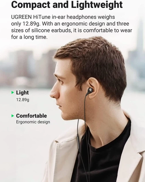 Проводные наушники с микрофоном UGREEN HiTune 3.5mm Black - изображение 11