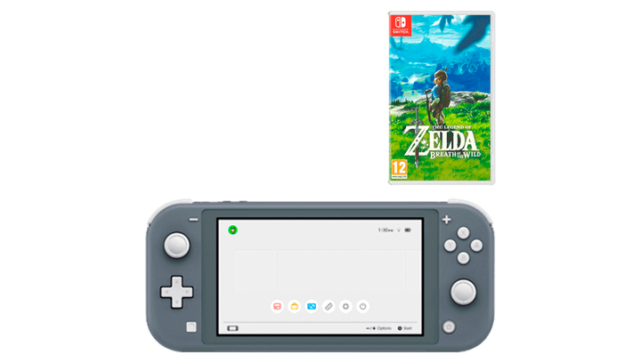 Набор Консоль Nintendo Switch Lite 32GB (045496452650) Grey Б/У + Игра The Legend of Zelda Breath of The Wild Русская Озвучка Б/У - изображение 2